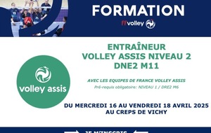 Formation Entraineur Niveau 2 du 16 au 18 avril 2025 au CREPS Vichy